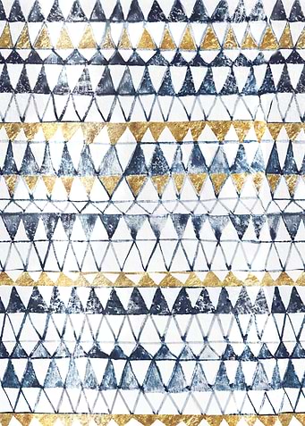 Tribal Indigo Gold Pattern