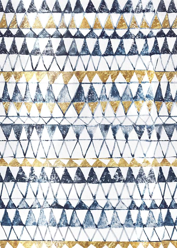 Tribal Indigo Gold Pattern