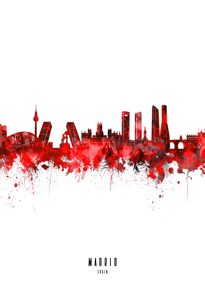 madrid watercolor red