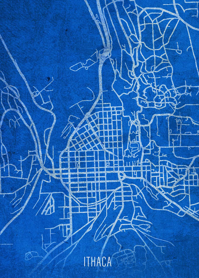 Ithaca City Street Map