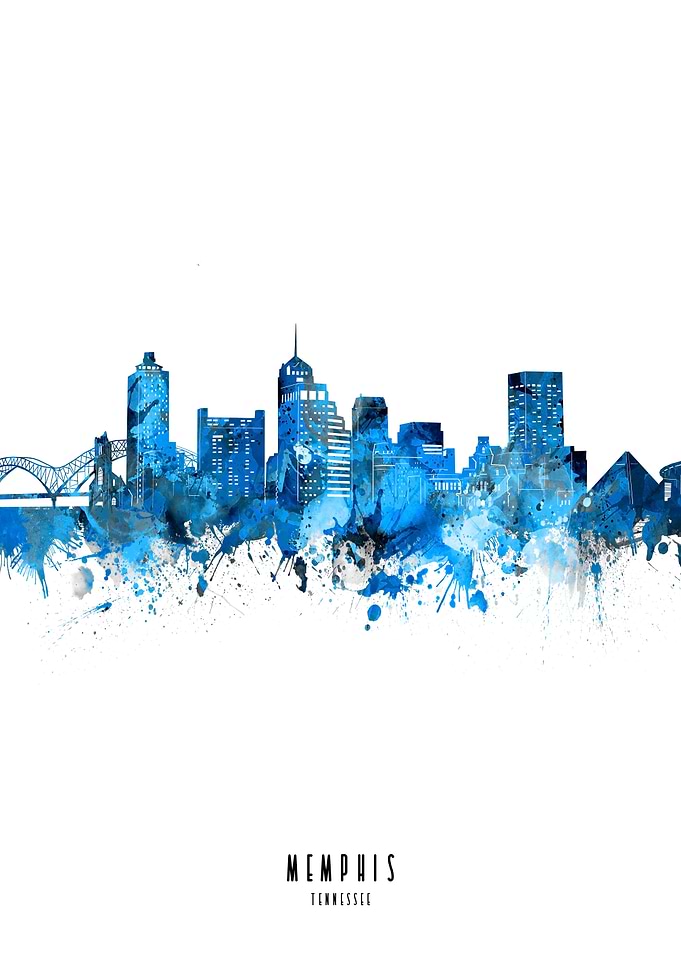 memphis watercolor blue