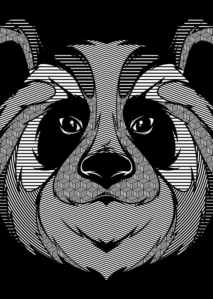 Panda Zentangle