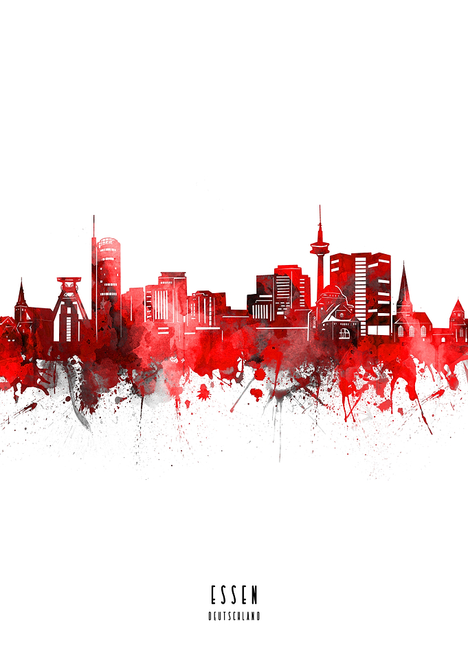 essen watercolor red