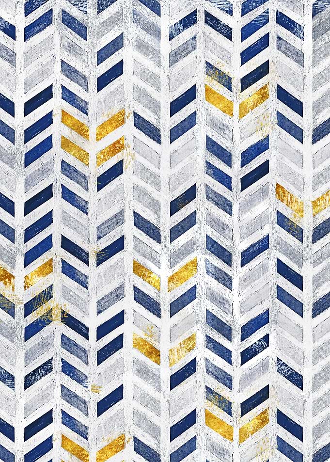 Blue Gold Chevron