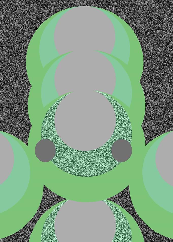 GREEN UFO ABSTRACT