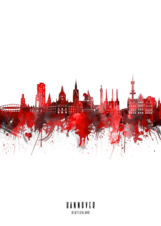 hannover watercolor red