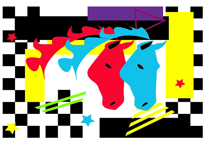 Abstract artistic horses