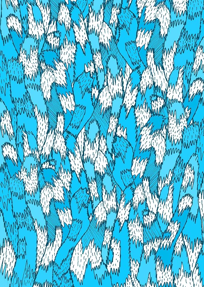 Cat tails blue