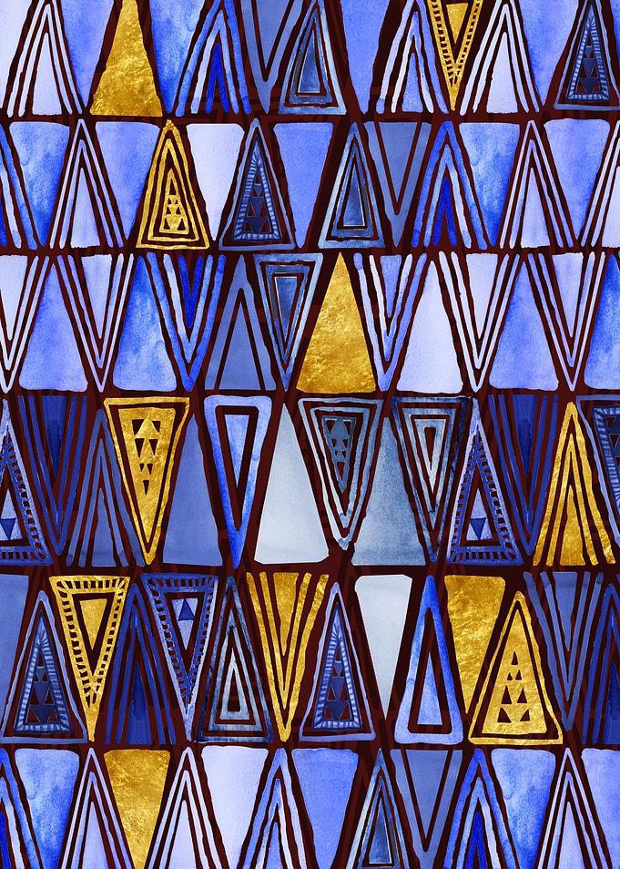 Blue Gold Tribal