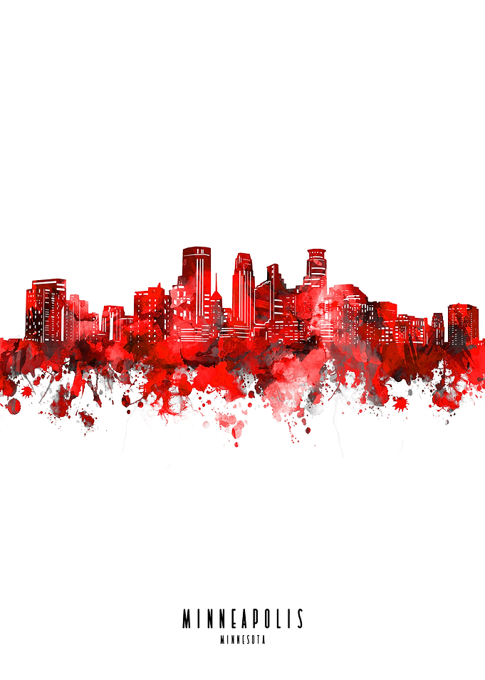 minneapolis watercolor red