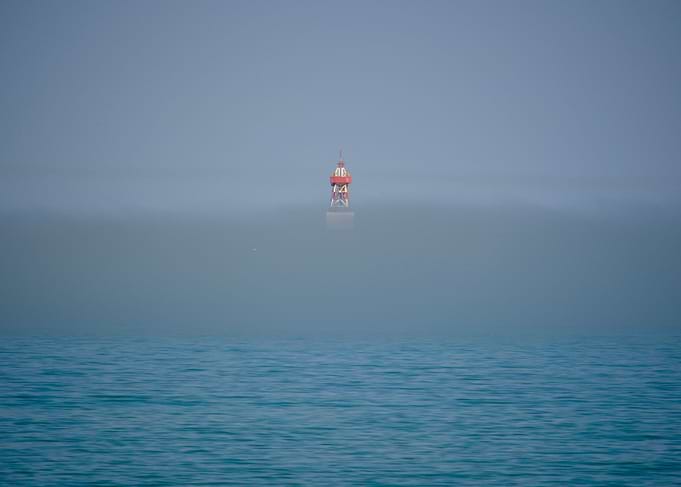 Lighthouse in extreme fog