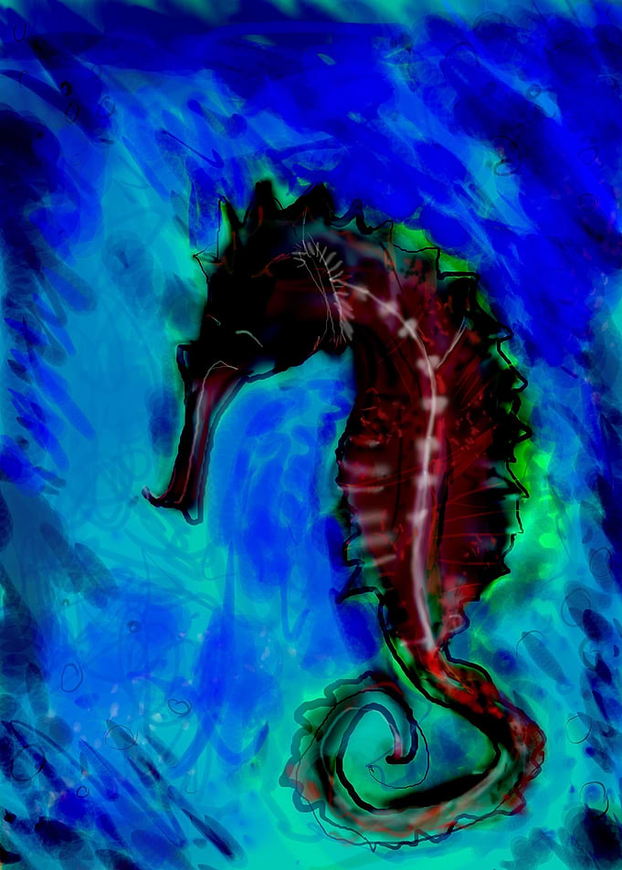 Underwater world drawing