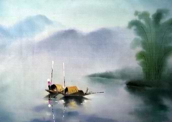 Vietnamese silk paintings