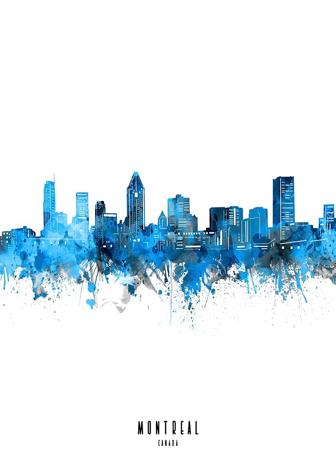 montreal watercolor blue