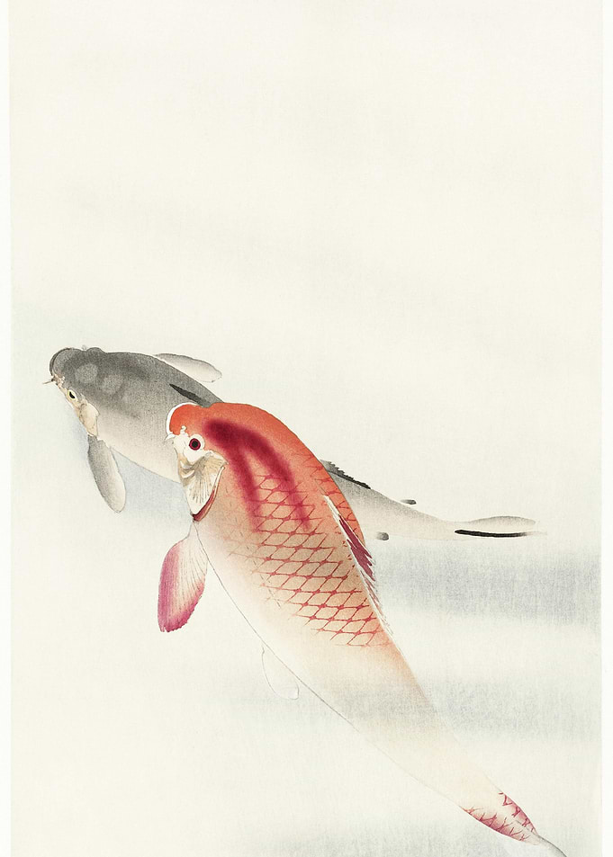 Two Carp 1900 1930 By Oha