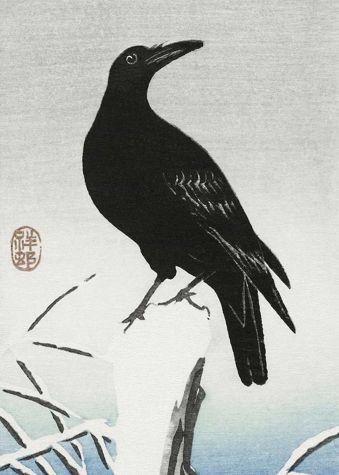 Crow On Snowy Pole 1925 1