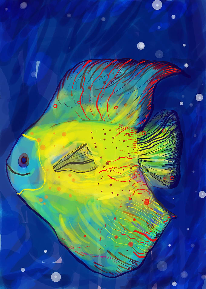 Underwater world drawing