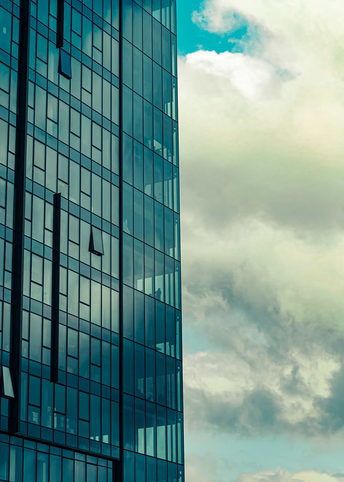 Skyscraper on blue sky