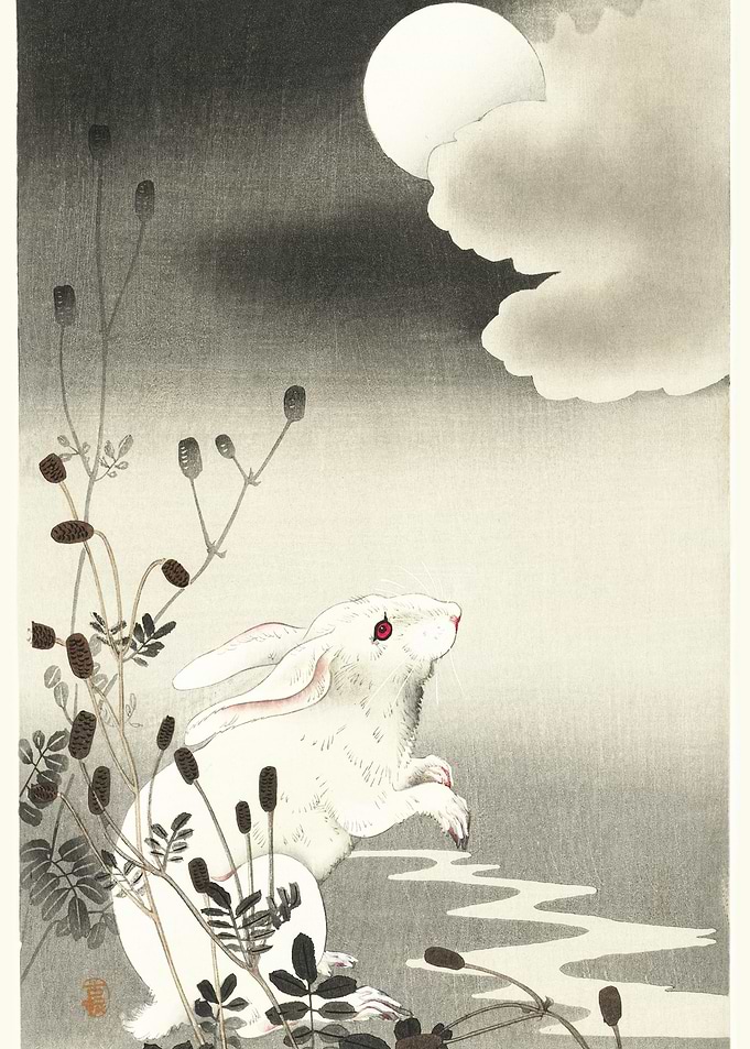 Rabbit At Full Moon 1900