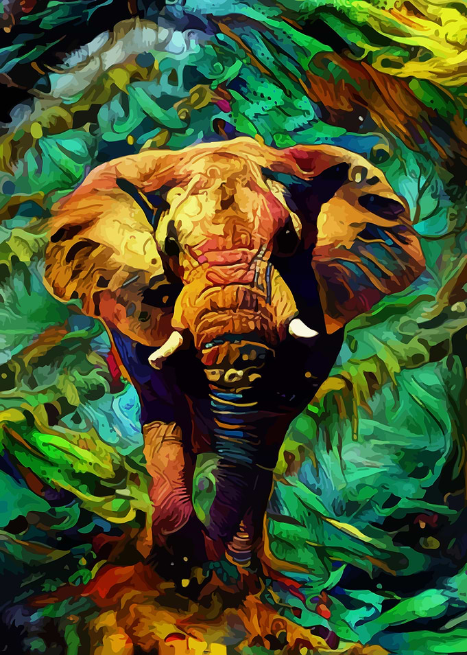 orange elephant