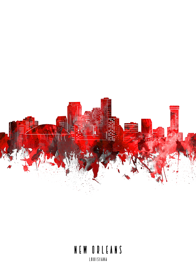 new orleans watercolor red