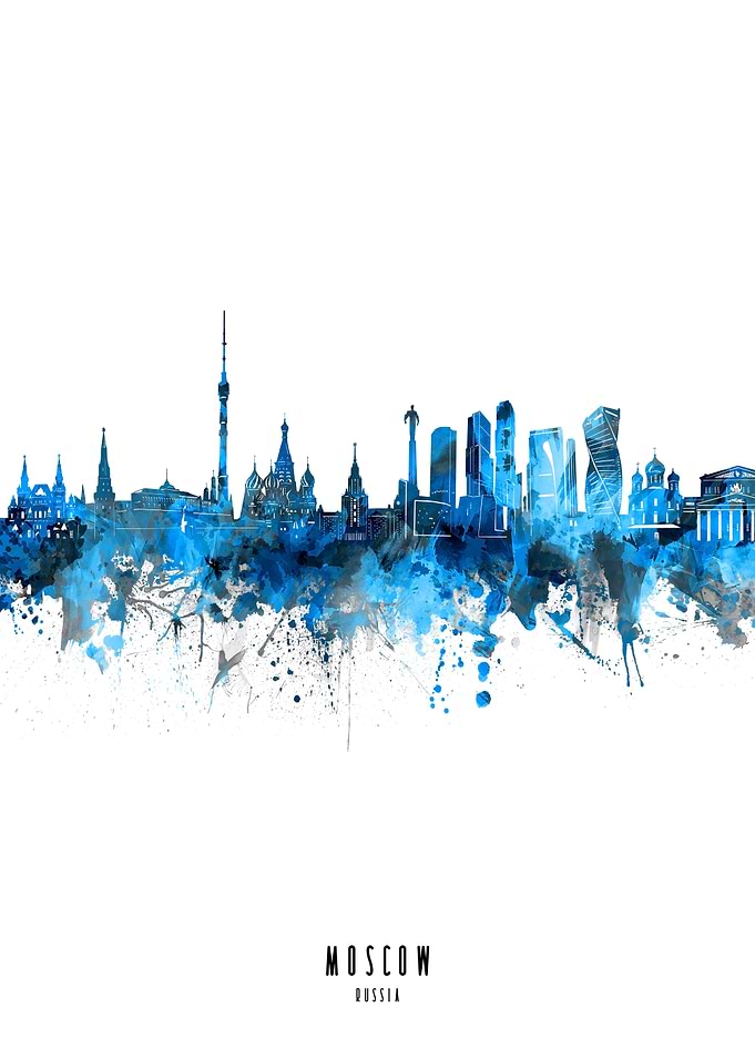 moscow watercolor blue