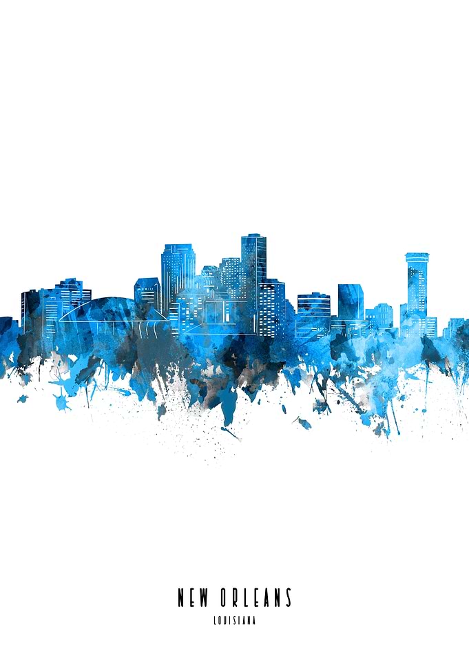 new orleans watercolor blu