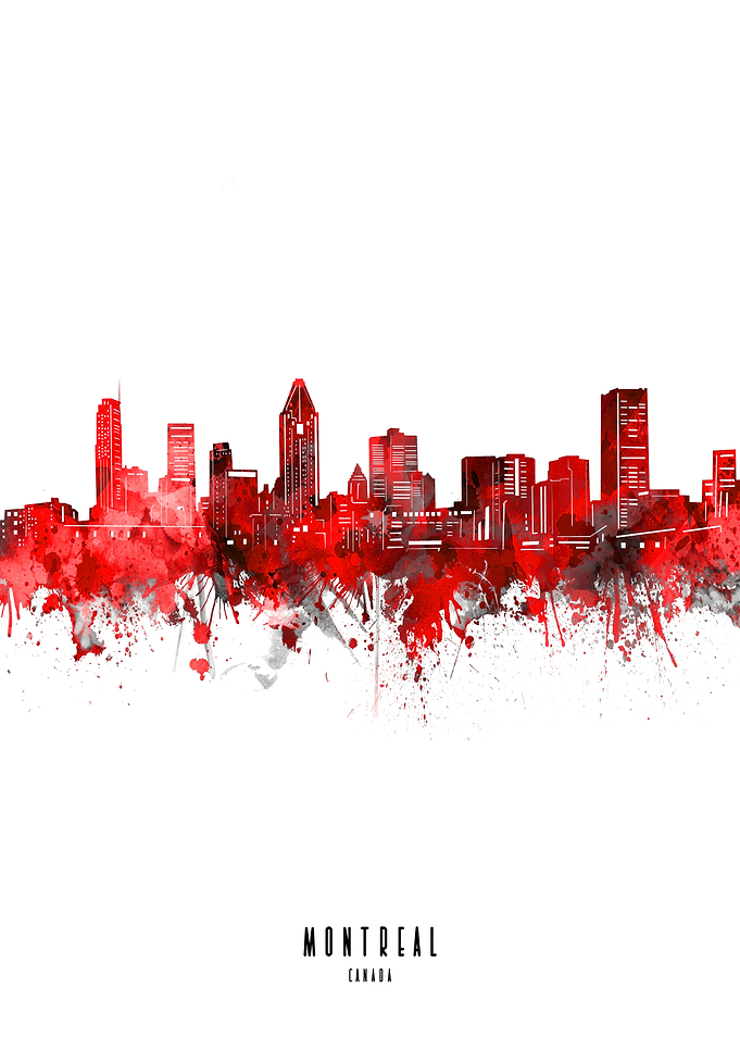 montreal watercolor red