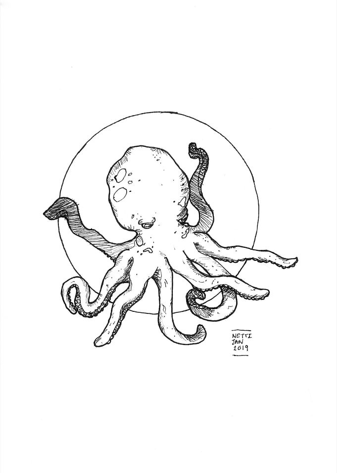 Octopus Print Lineart