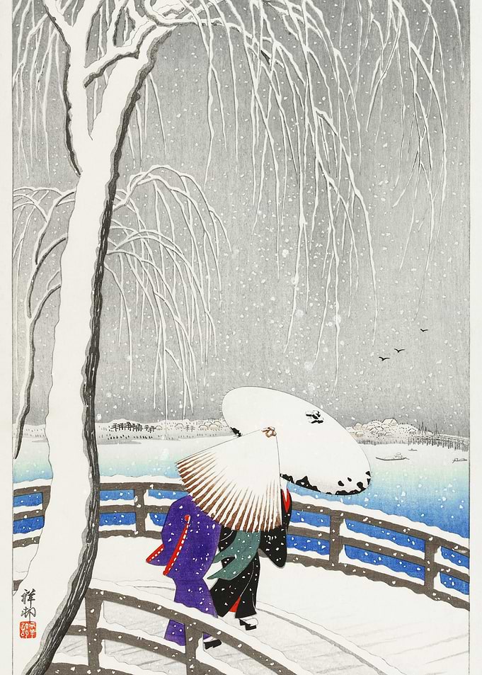 Two Women In The Snow On Y