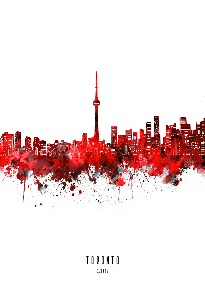 toronto watercolor red