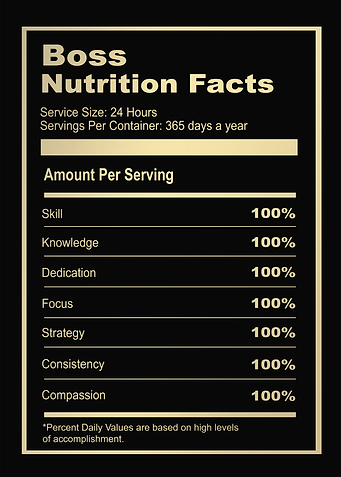 Boss Nutrition Facts