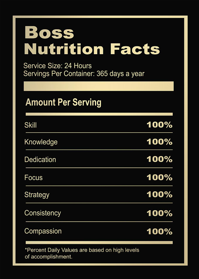 Boss Nutrition Facts