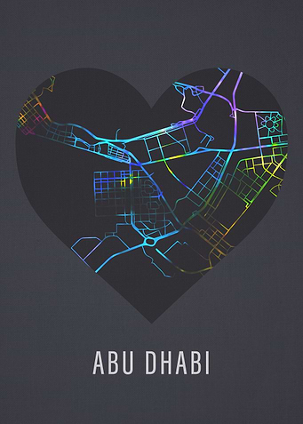 Abu Dhabi Heart Map Love