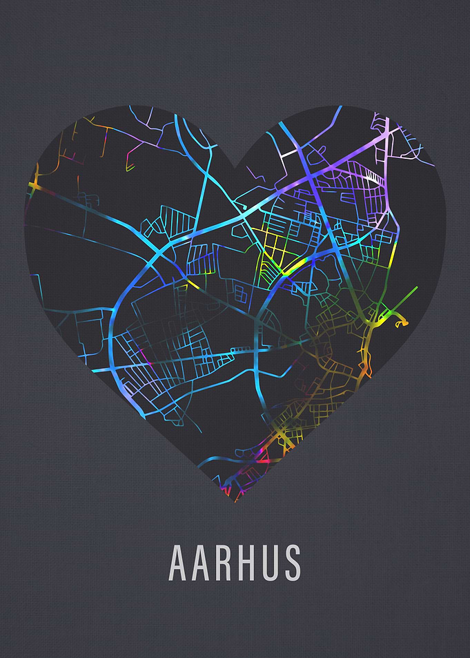 Aarhus Denmark Heart Map