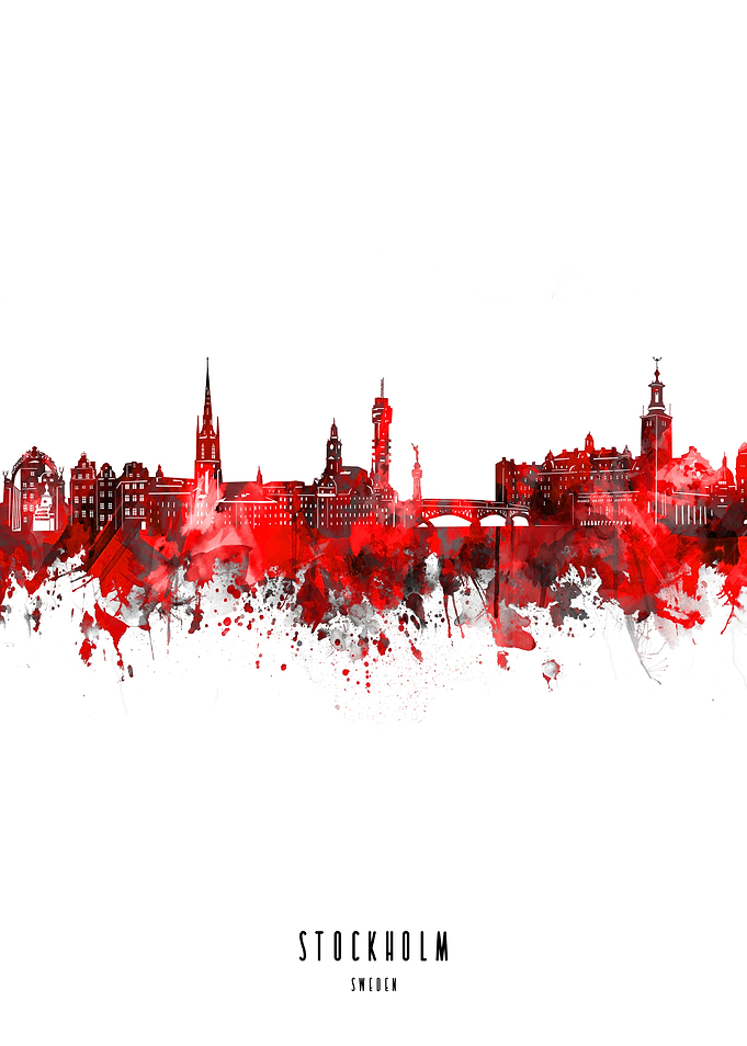 stockholm watercolor red