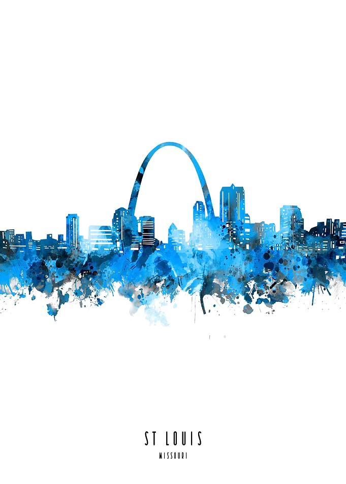 st louis watercolor blue