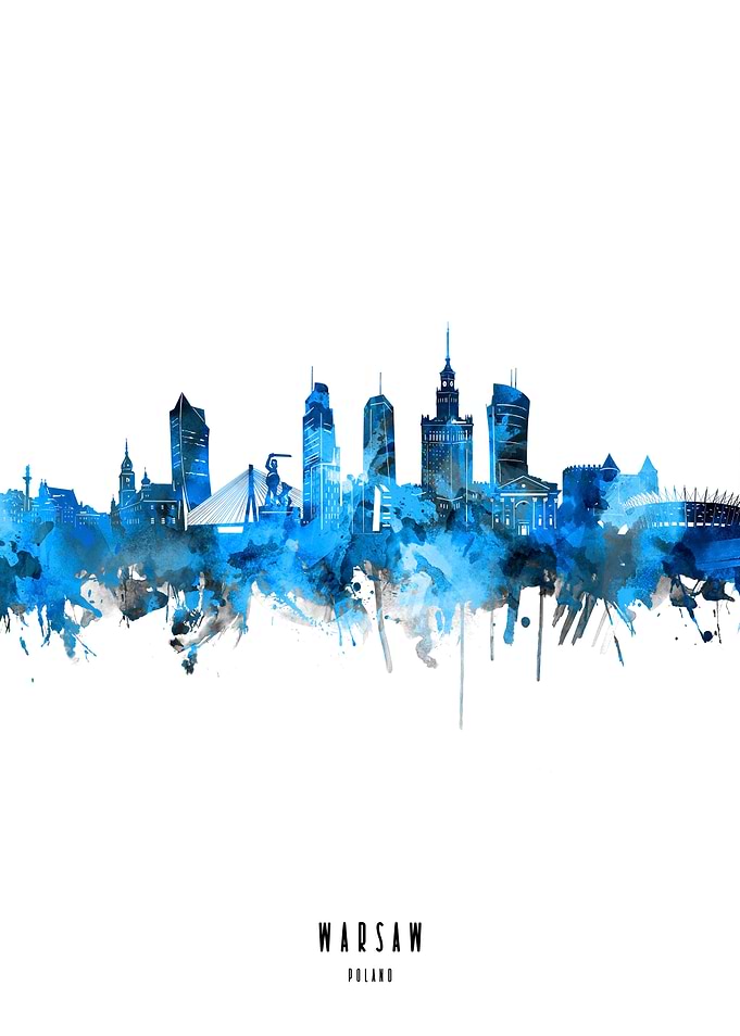 warsaw watercolor blue