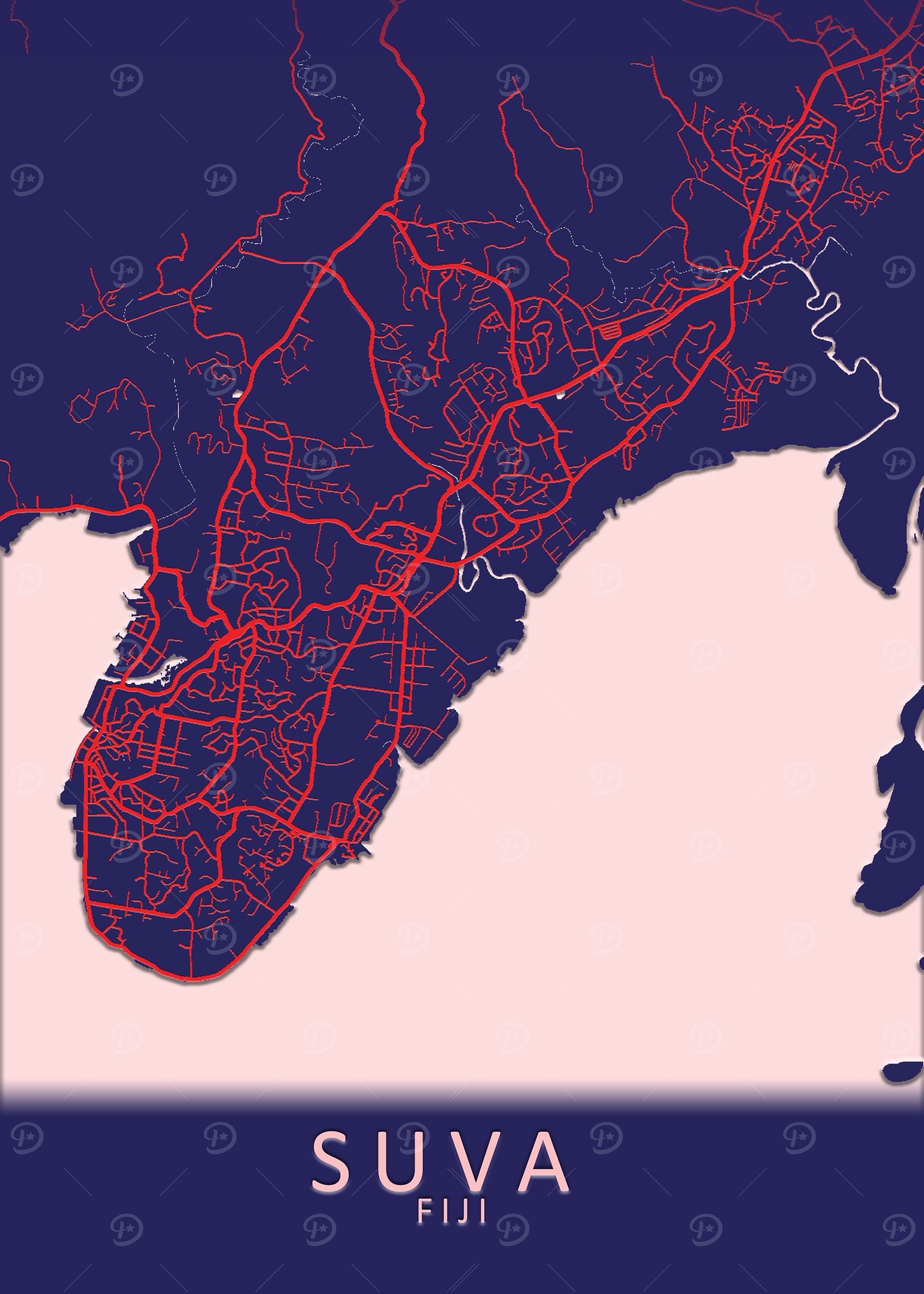 Suva Fiji City Map