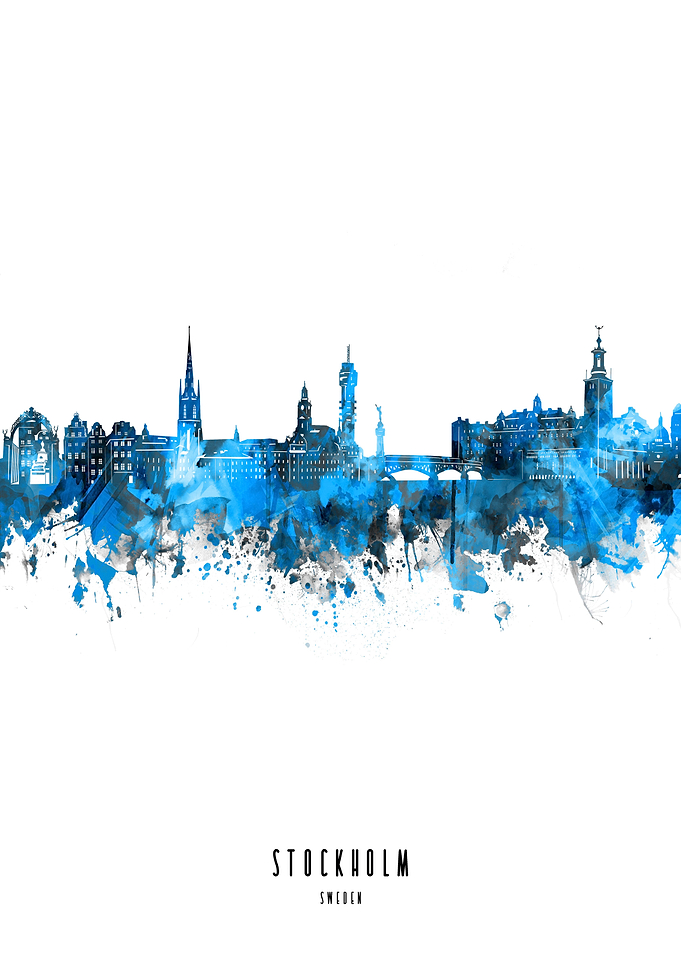 stockholm watercolor blue