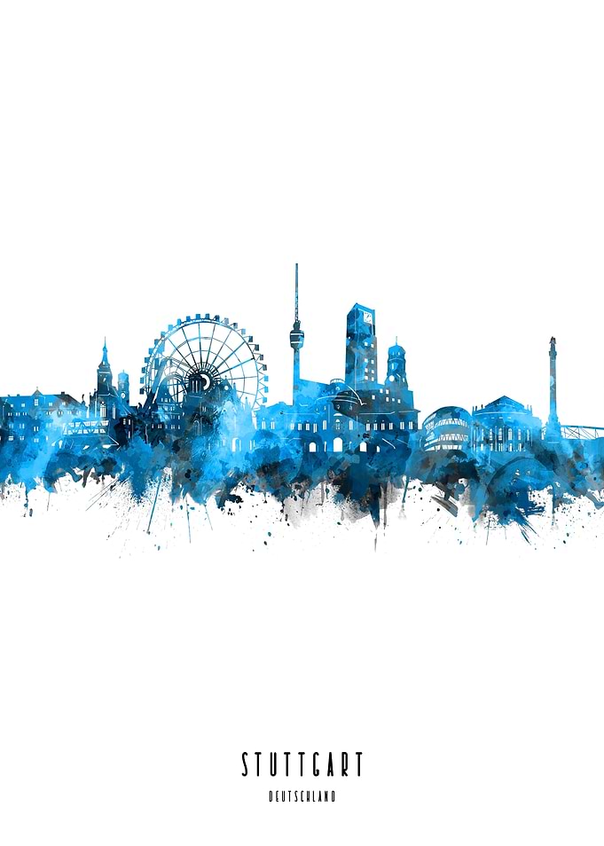 stuttgart watercolor blue