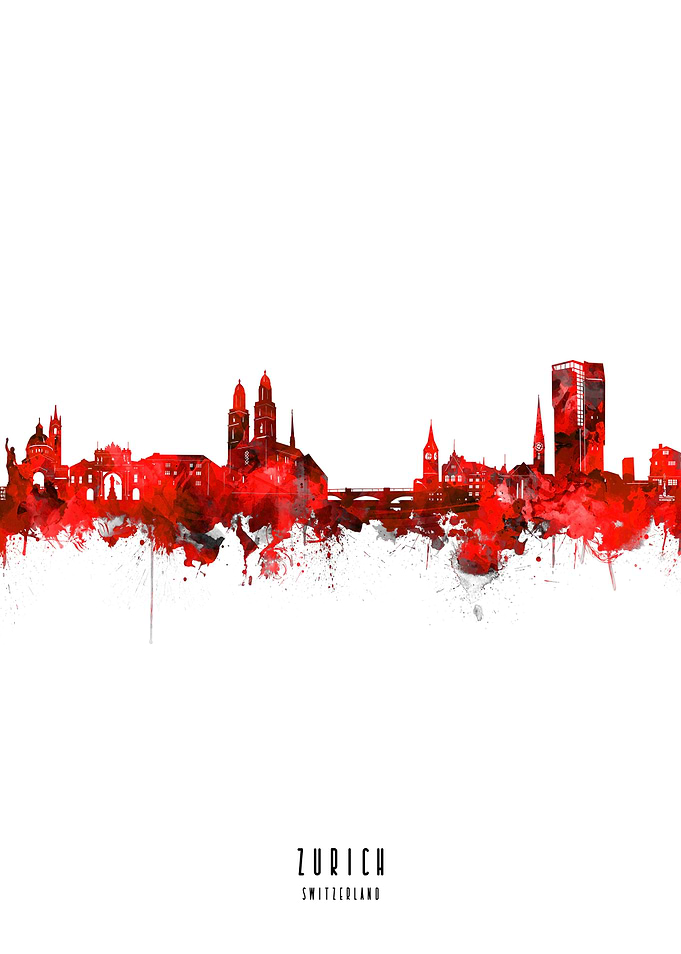 zurich watercolor red