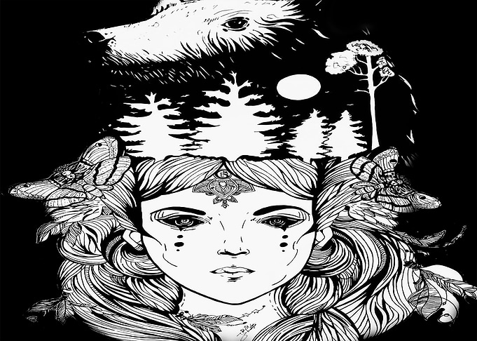 Lady in the woods