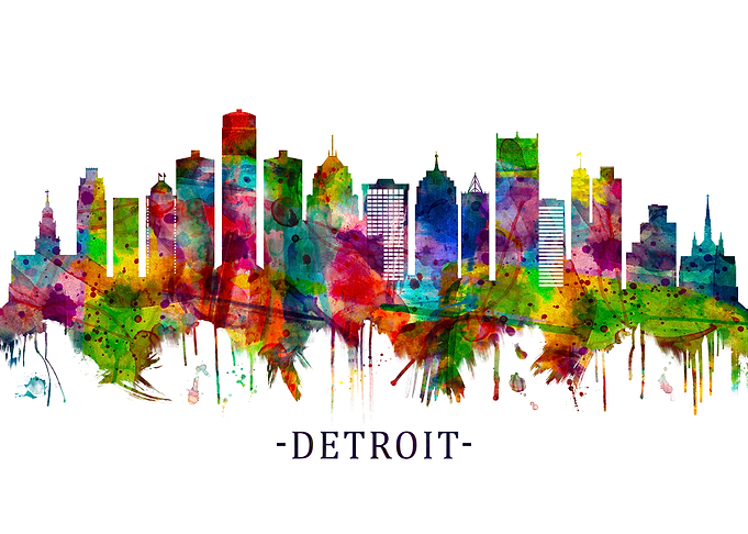 Detroit Michigan Skyline