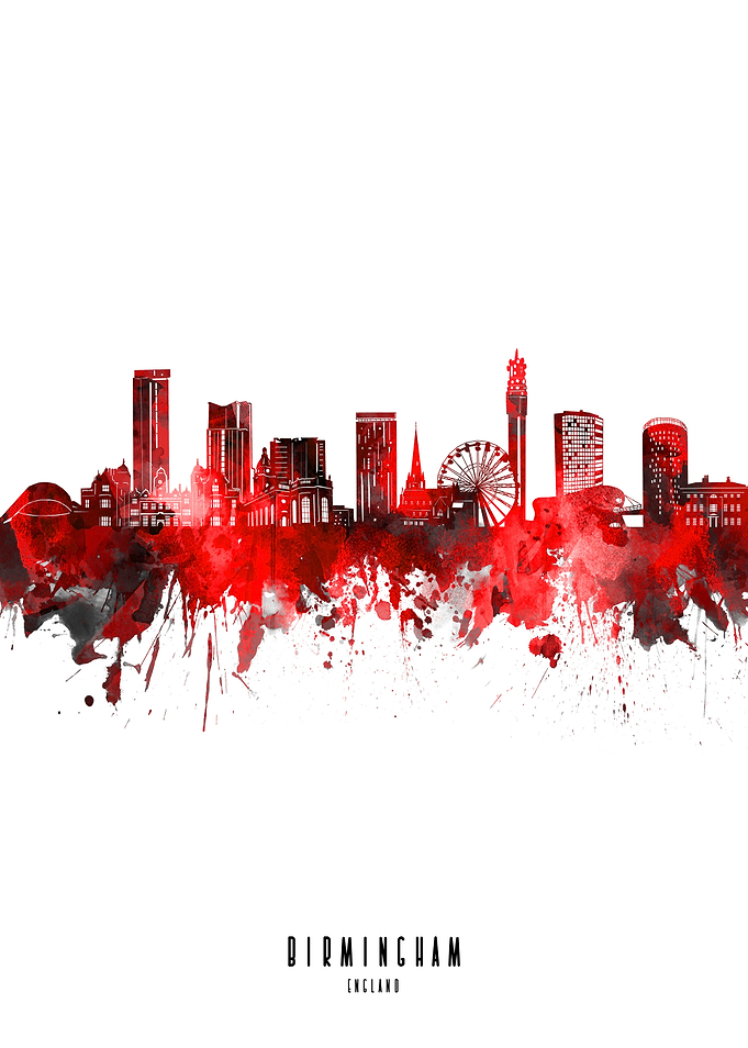 birmingham watercolor red