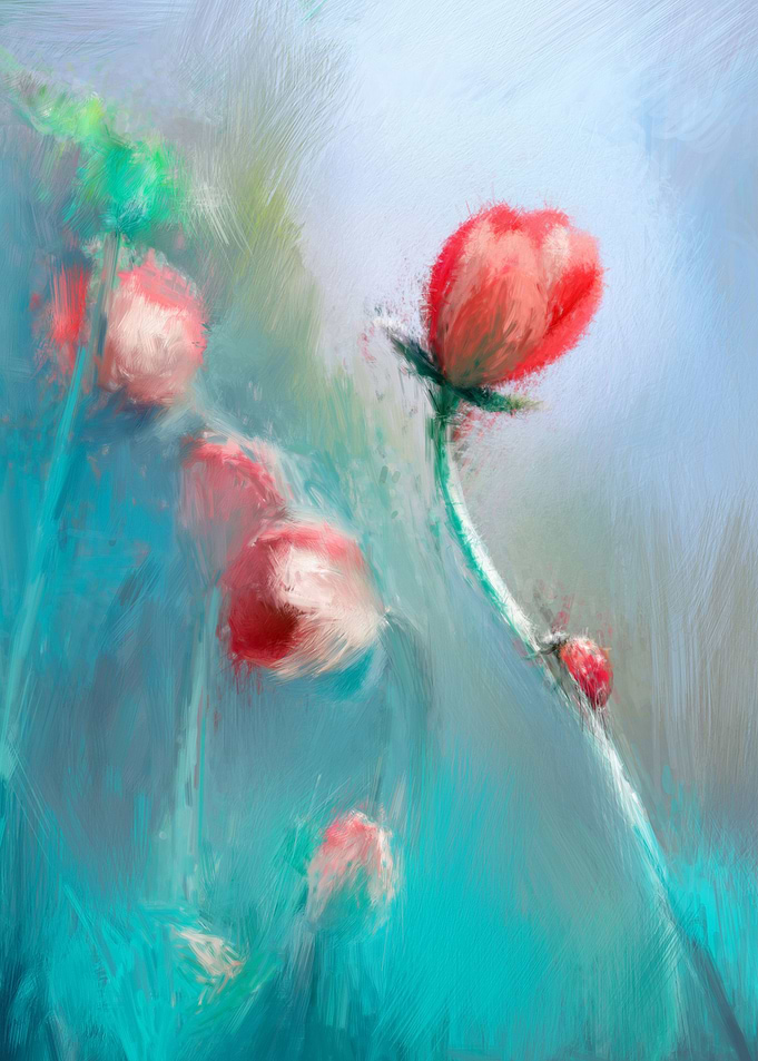 Abstract flower painting