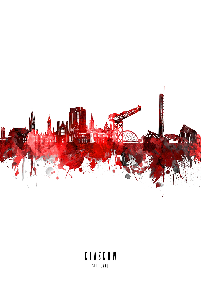 glasgow watercolor red