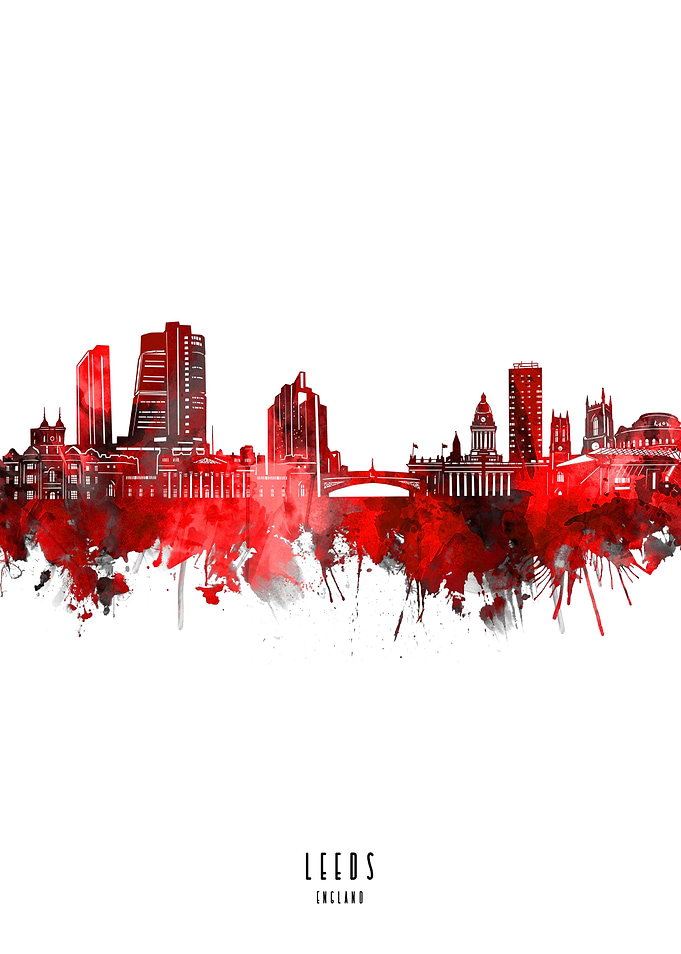 leeds watercolor red