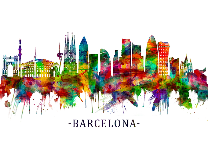 Barcelona Spain Skyline