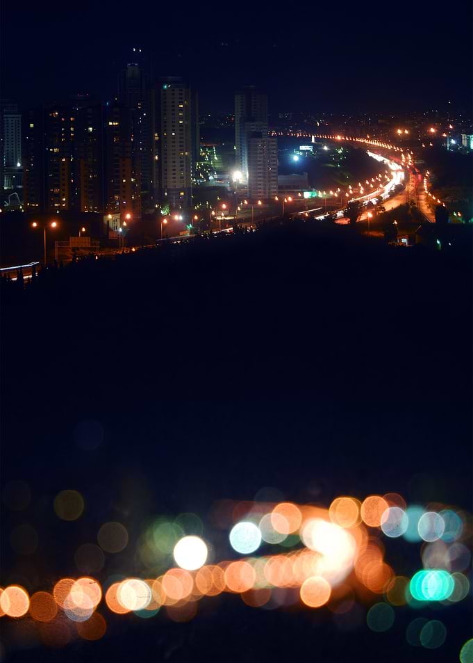 city lights in focus